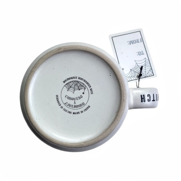 NWT Cobwebs & Cauldrons “Off Duty Witch" Large Stoneware Soup / Mug - Picture 7 of 16